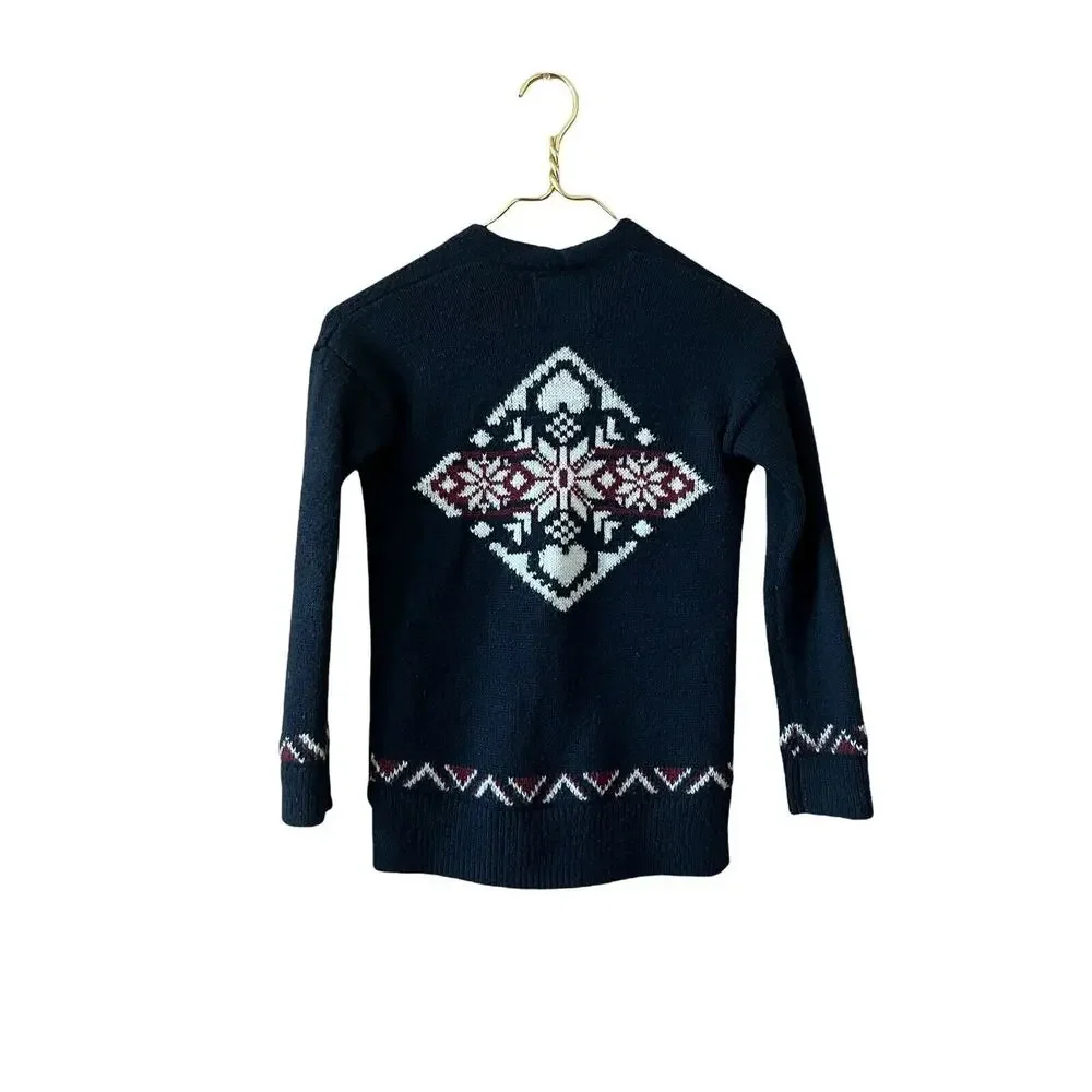 Abercrombie Kids Button Down navy blue Cardigan Sweater knit sz 9/10